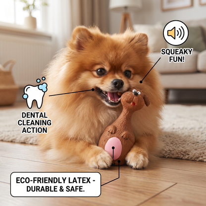Durable Eco-Friendly Latex Squeaky Dental Dog Toy
