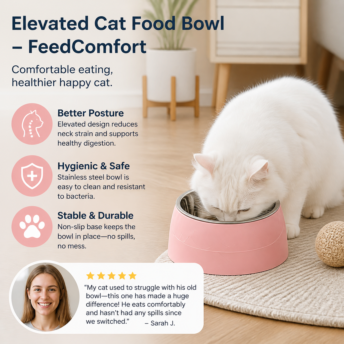Elevated Cat Food Bowl – FeedComfort