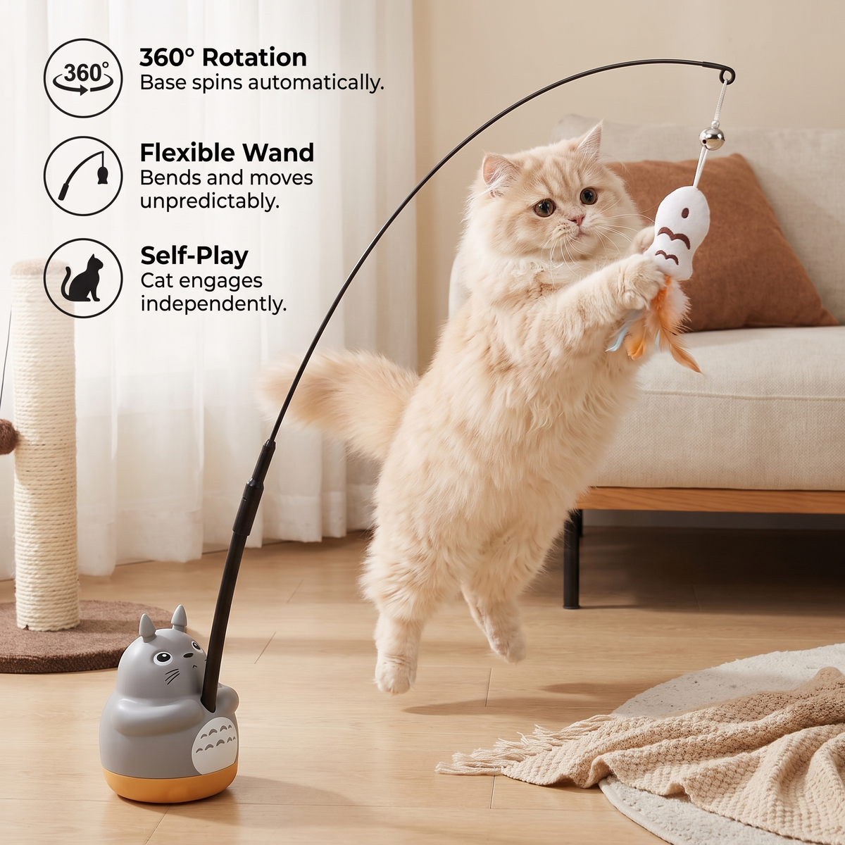 360° Interactive Self-Play Cat Teaser