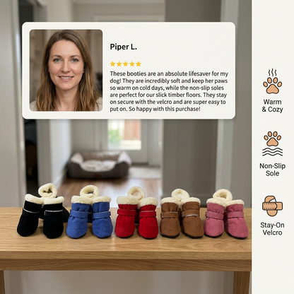 Soft Velvet Puppy Booties – Warm Non-Slip Paw Covers
