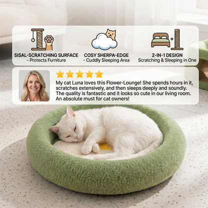 Flower Cat Scratcher Bed – Cozy 2-in-1 Scratching Lounge