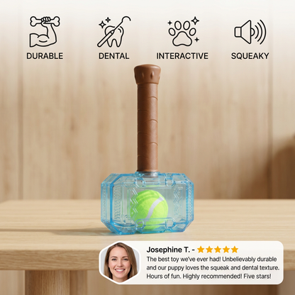 Durable Squeaky Hammer Chew Toy for Dogs
