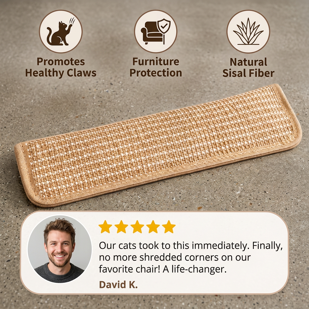 Natural Sisal Cat Kicker & Scratcher with Catnip – Dental Chew Toy
