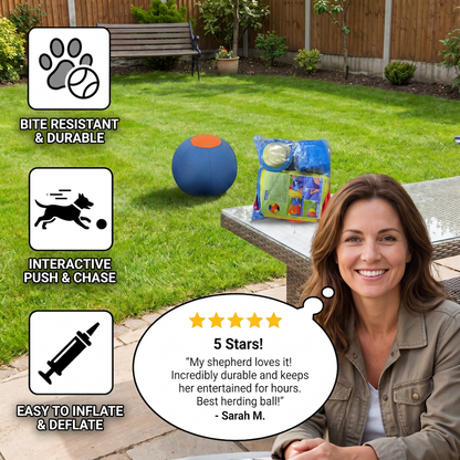 Inflatable Bite Resistant Herding Ball for Dogs – Durable Interactive Push & Chase Toy