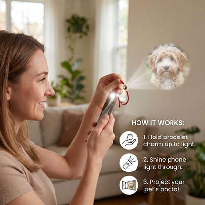 Personalized Pet Photo Projection Keepsake Bracelet
