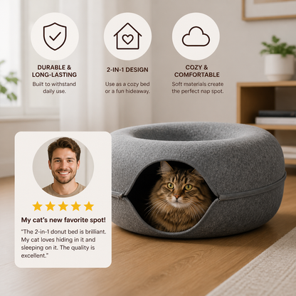 2-in-1 Donut Cat Bed