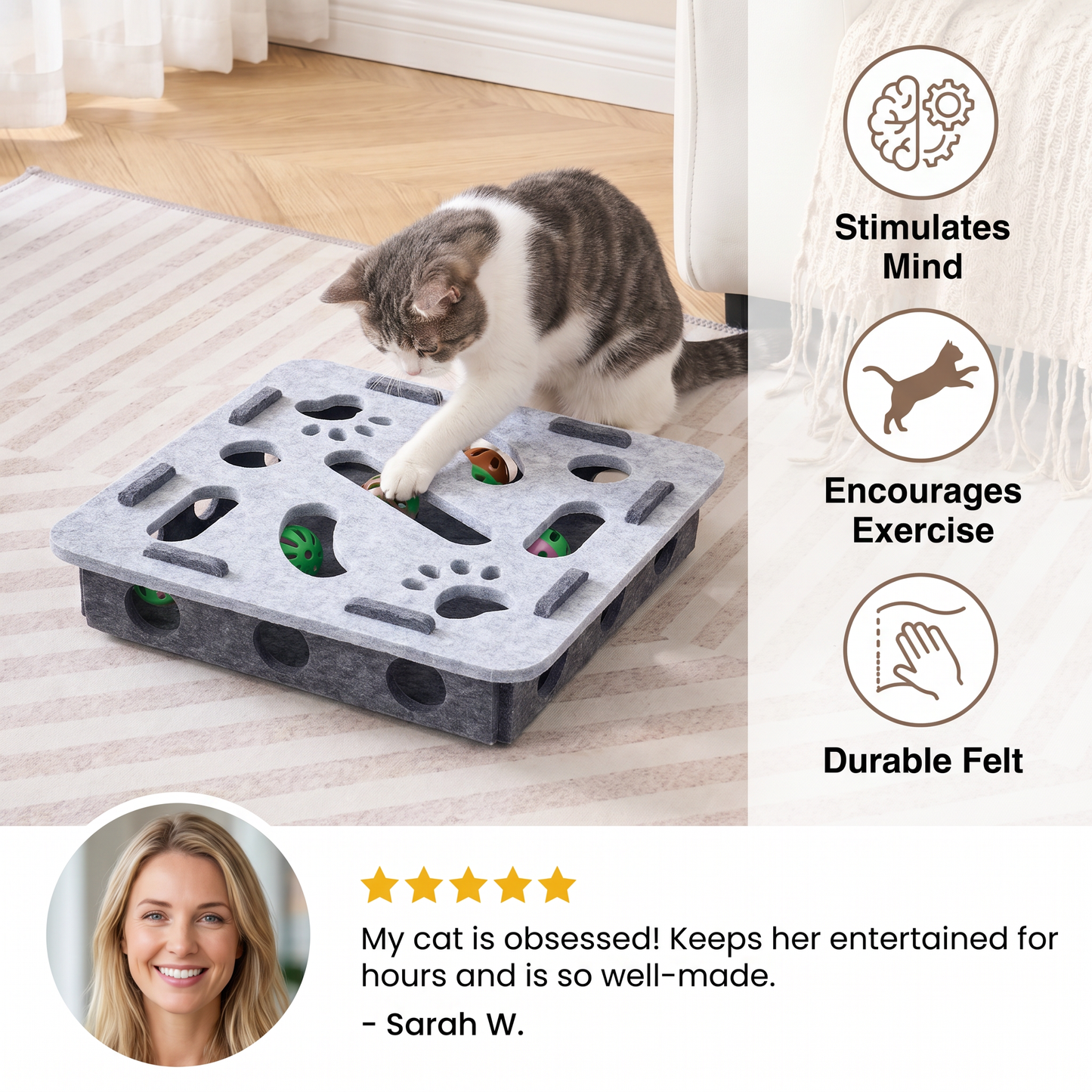 Interactive Cat Puzzle Felt Box Toy