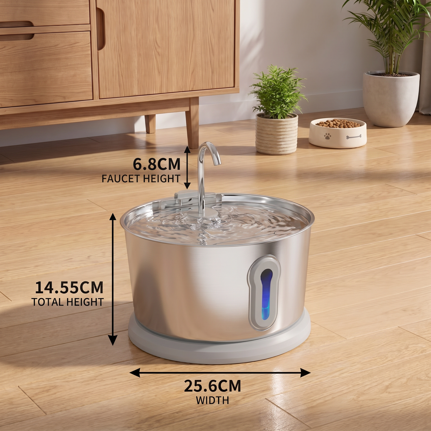 Smart Antibacterial Stainless Steel Pet Water Fountain – 4L Ultra-Quiet for Improved Pet Hydration & Health