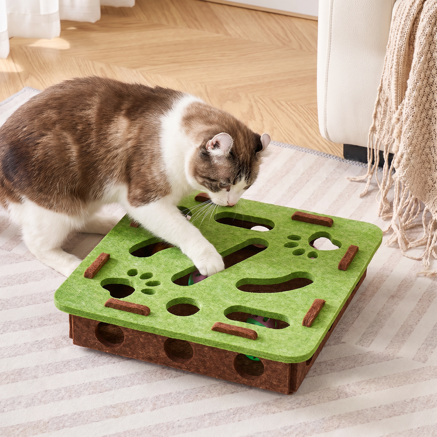 Interactive Cat Puzzle Felt Box Toy