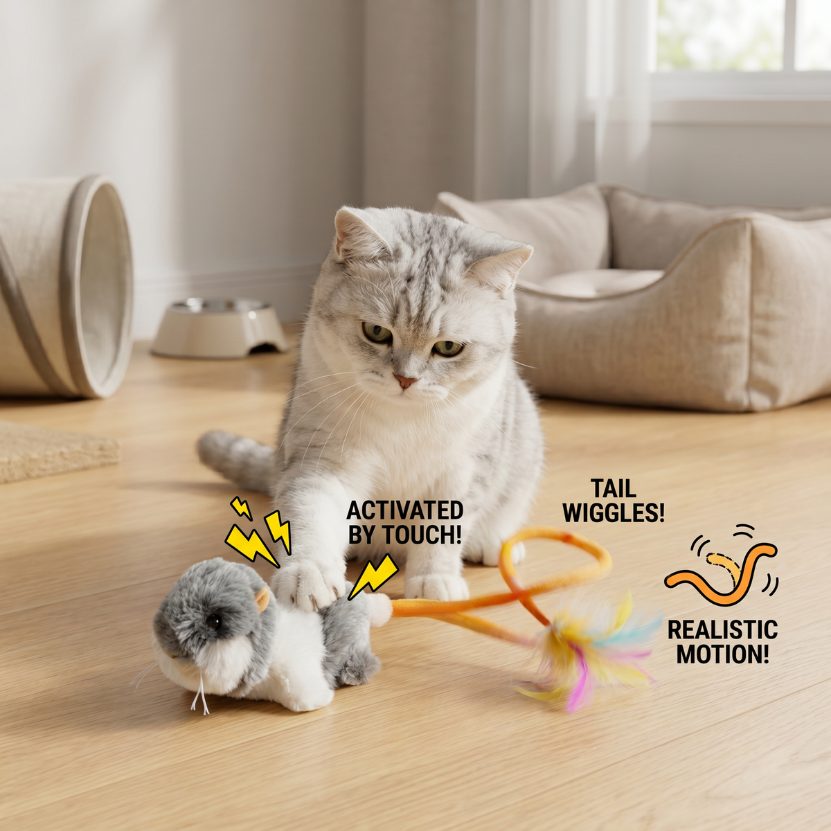 Wiggle Tail Mouse Cat Toy