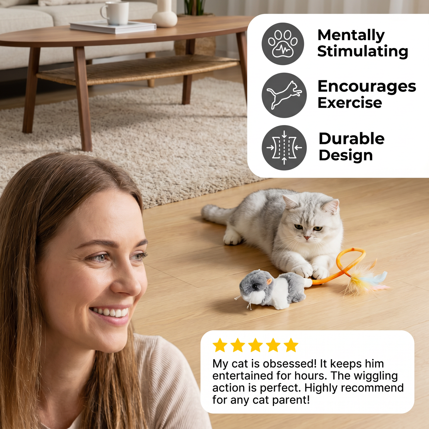 Wiggle Tail Mouse Cat Toy