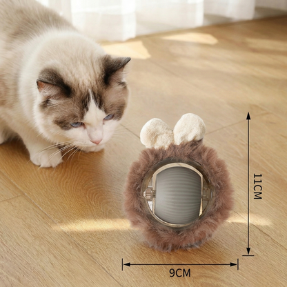 Active Rolling Ball with Fur for Cats