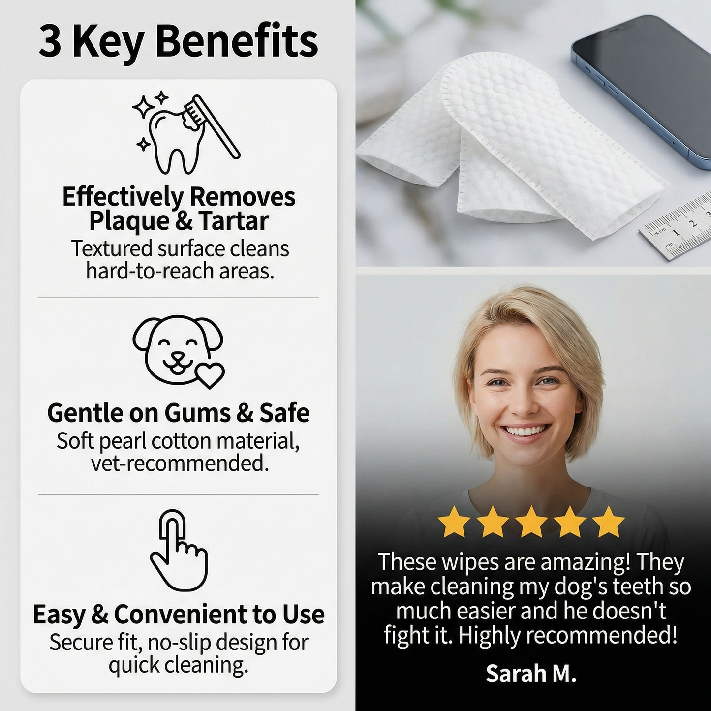 Tooth Cleaning Finger Wipes for Pets