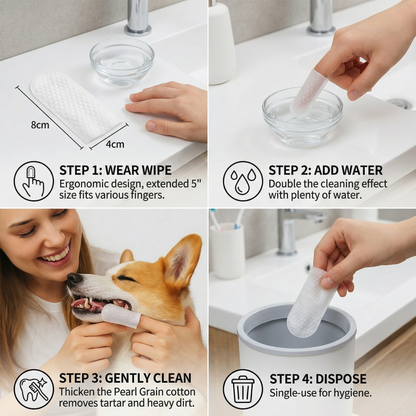 Tooth Cleaning Finger Wipes for Pets