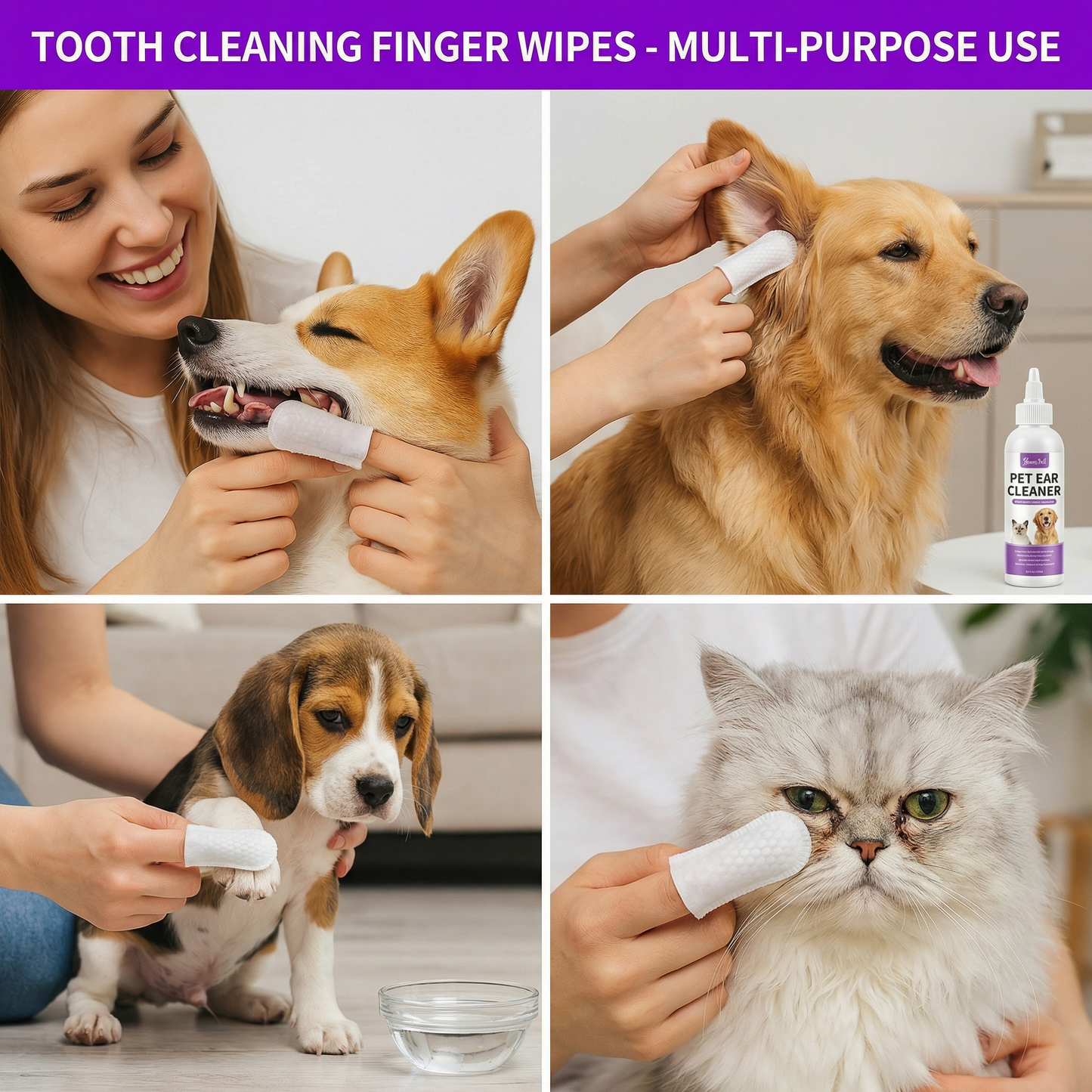 Tooth Cleaning Finger Wipes for Pets