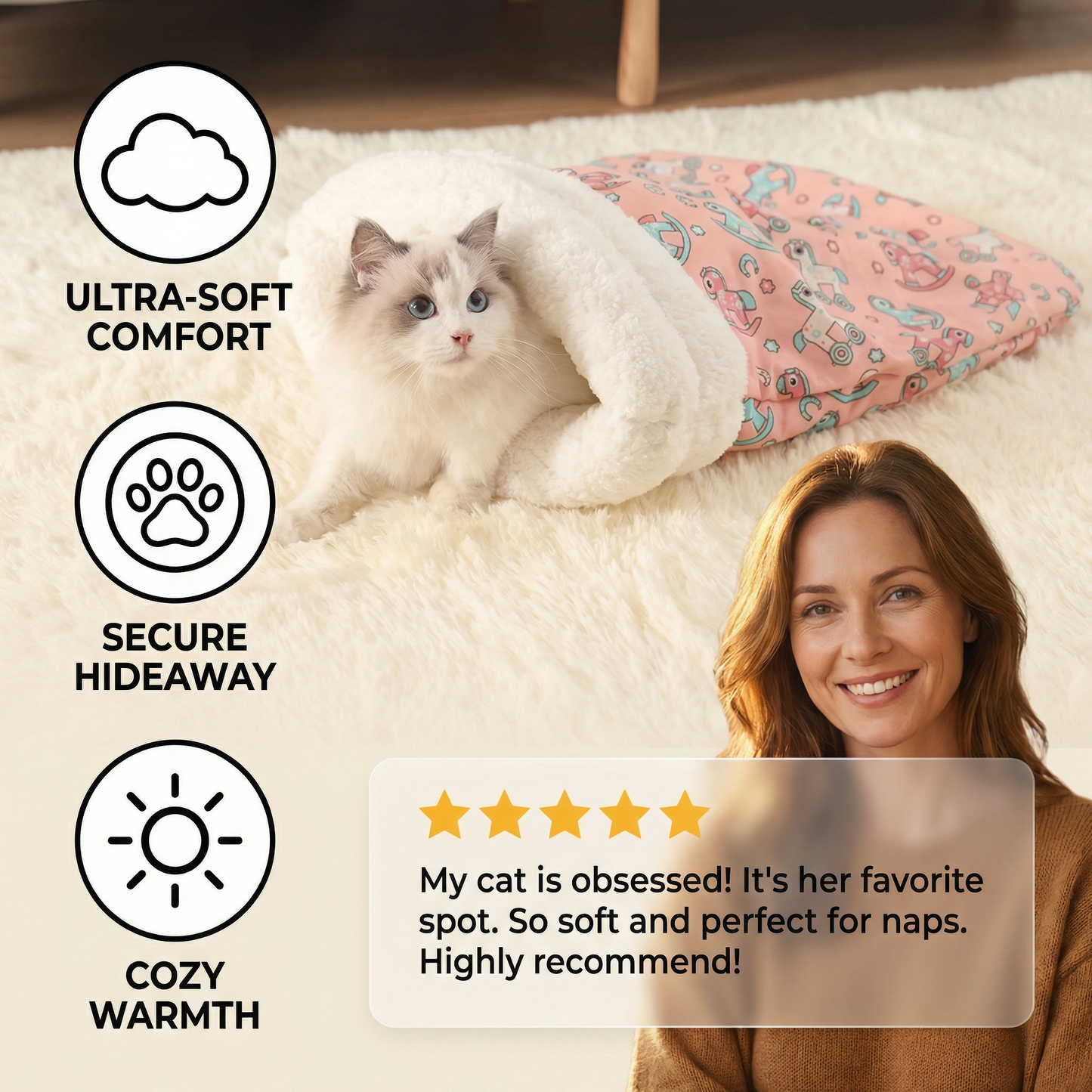 Sleeping Bag Bed for Cats