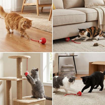 Active Rolling Ball with Tail for Cats