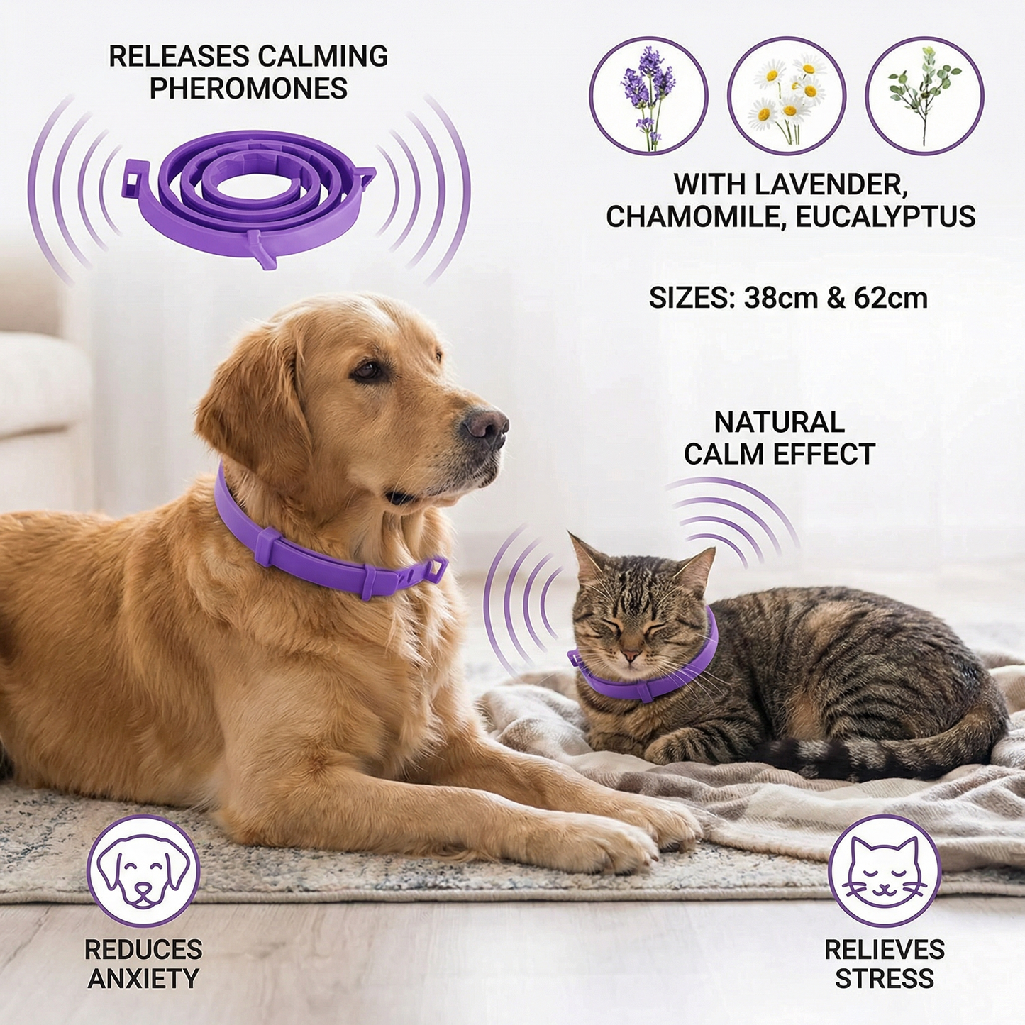 Pheromone Calming Collar for Dogs and Cats