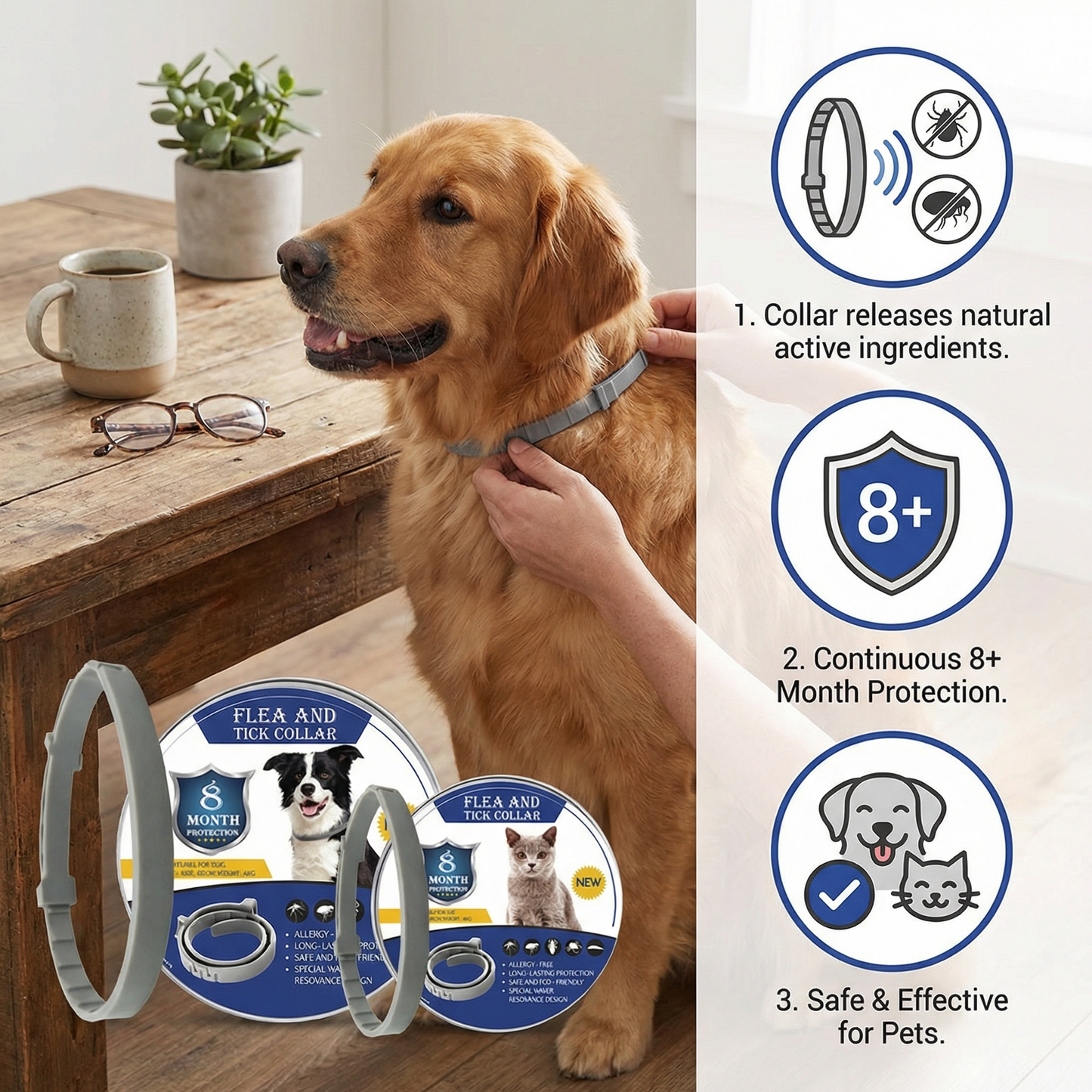 NaturalDefense - 8+ Months Protection against Ticks & Fleas