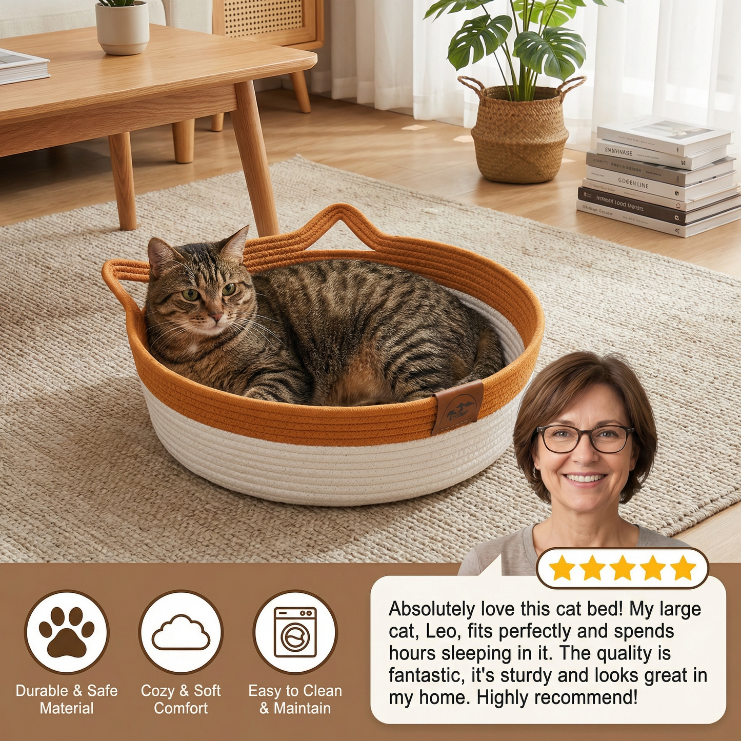 Hand-woven Cotton Rope Cat Bed