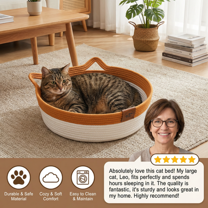 Hand-woven Cotton Rope Cat Bed