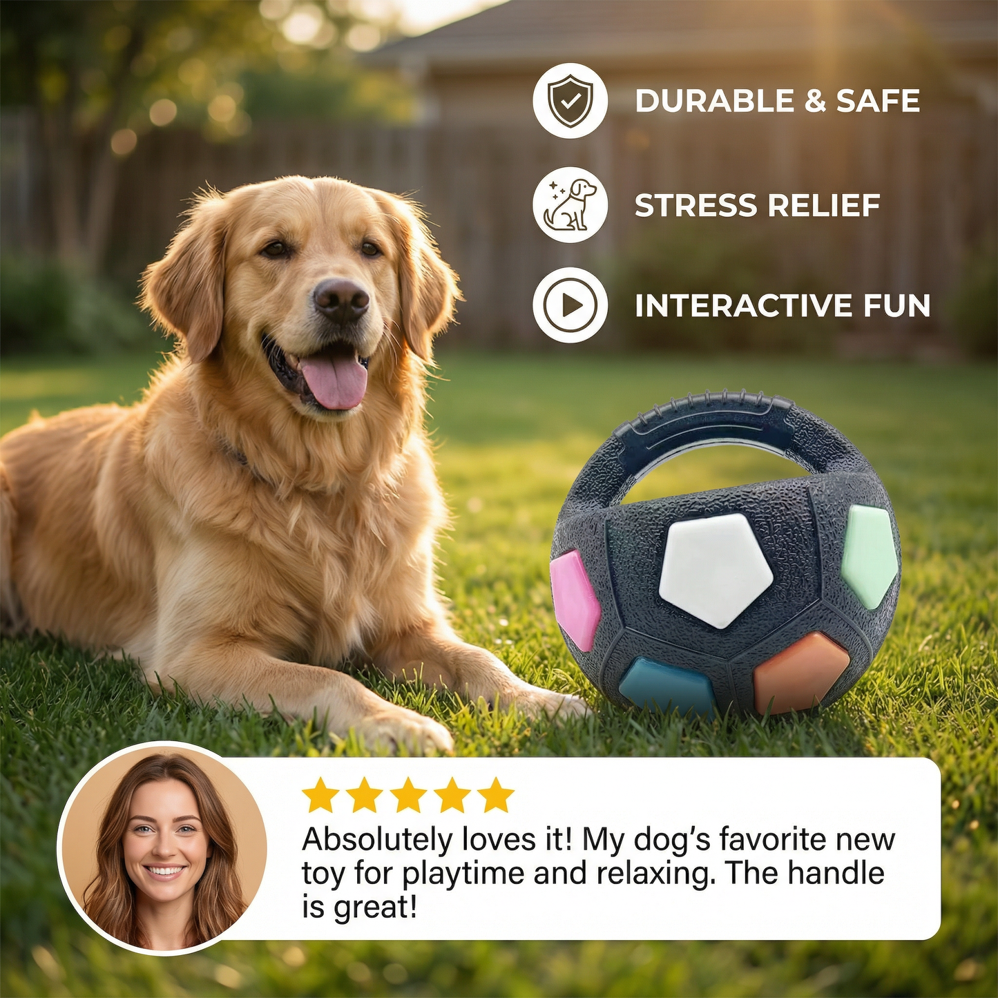 Durable toy ball for stress relief for dogs