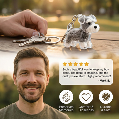 Memorial fur pendant in dog shape