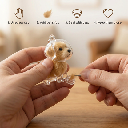Memorial fur pendant in dog shape