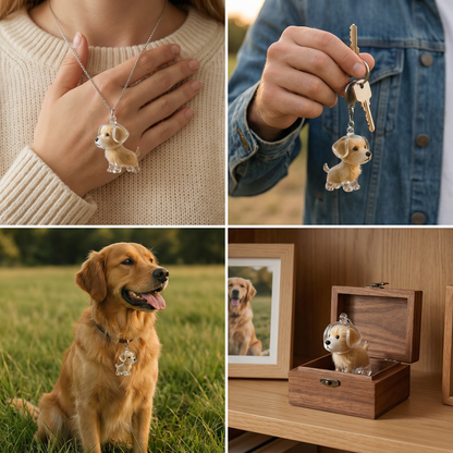 Memorial fur pendant in dog shape