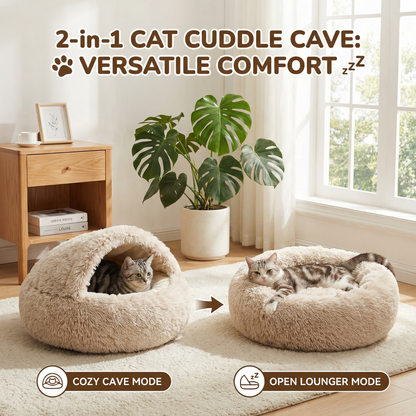 2-in-1 Cat Cuddle Cave