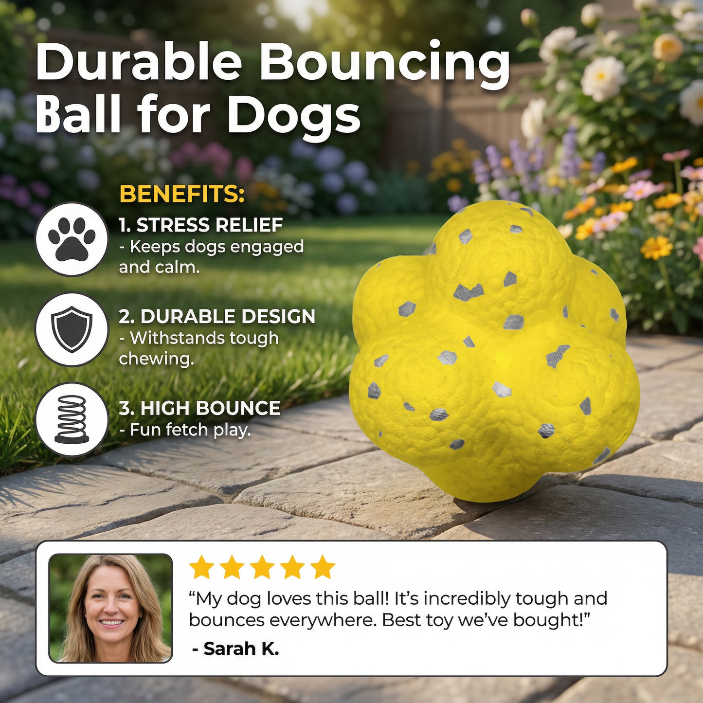 Durable bouncing ball for dogs to relieve stress in Dog Colours