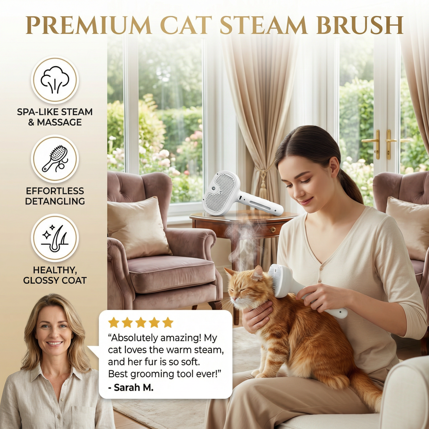 Premium Cat Steam Brush