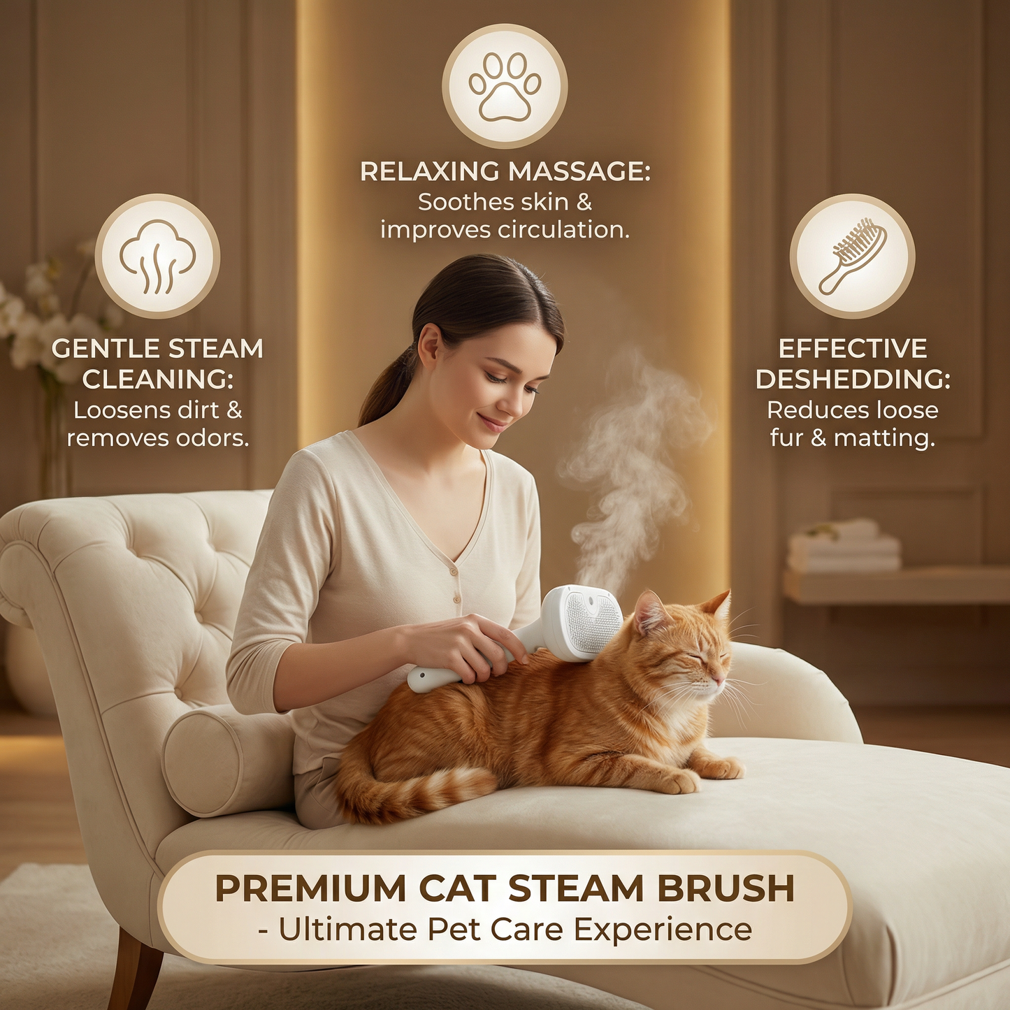 Premium Cat Steam Brush