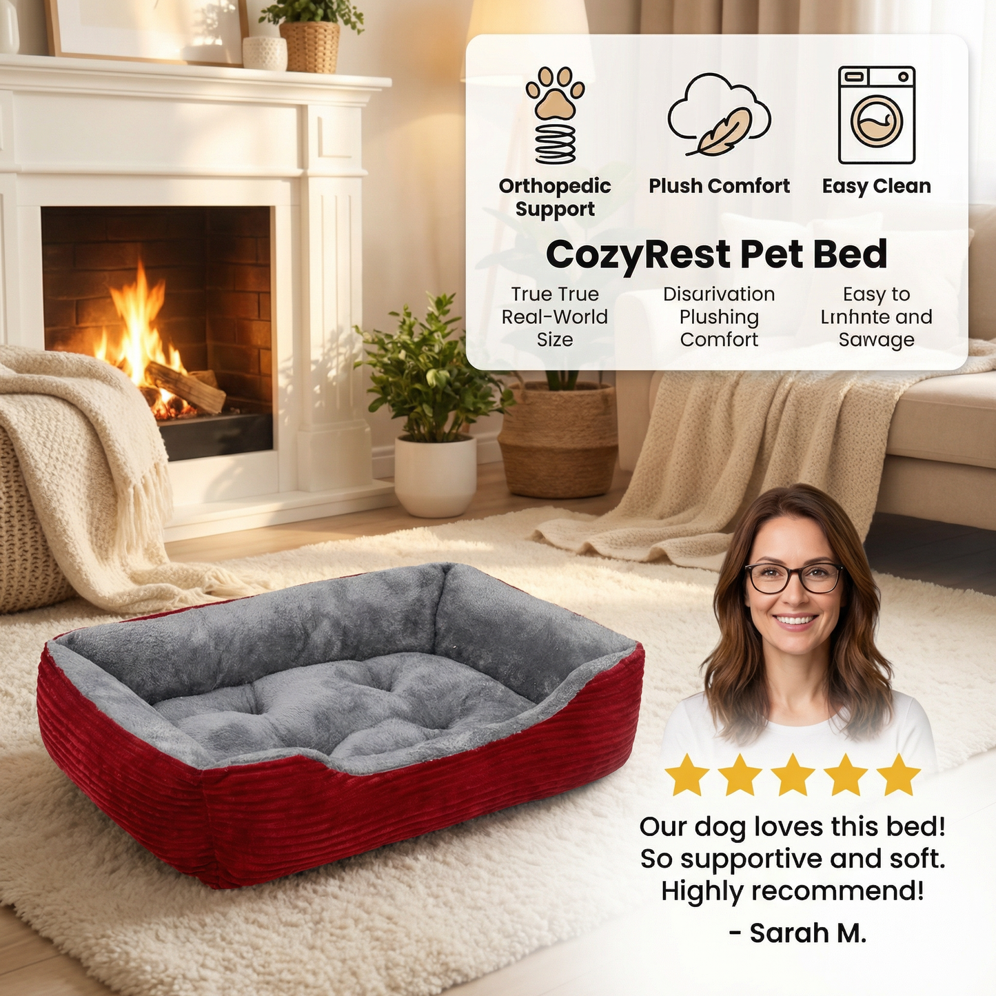 CozyRest Pet Bed – Orthopedic Plush Comfort