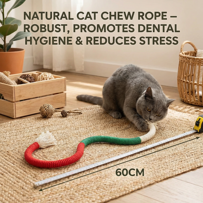 Natural cat chew rope – robust, promotes dental hygiene and reduces stress