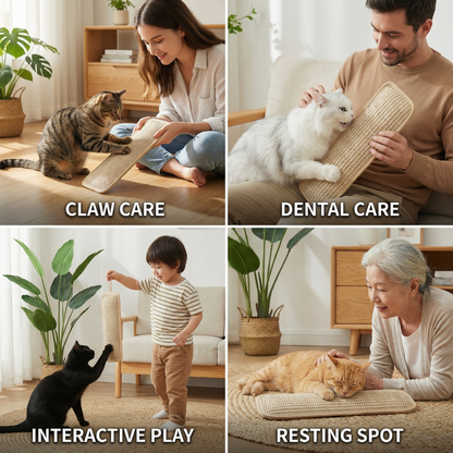 Natural catnip toy Scratching pad made from hemp rope for claw and dental care