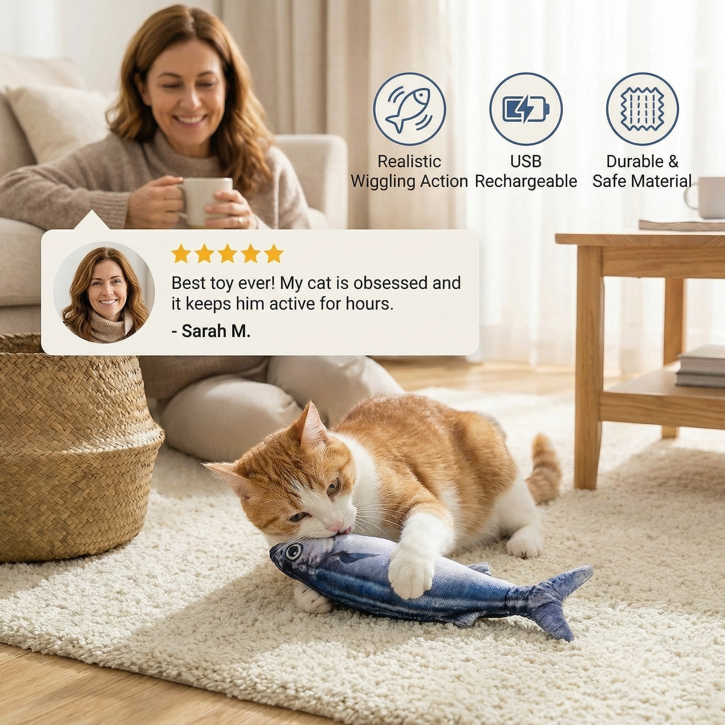 Interactive Wiggly Fish Cat Toy