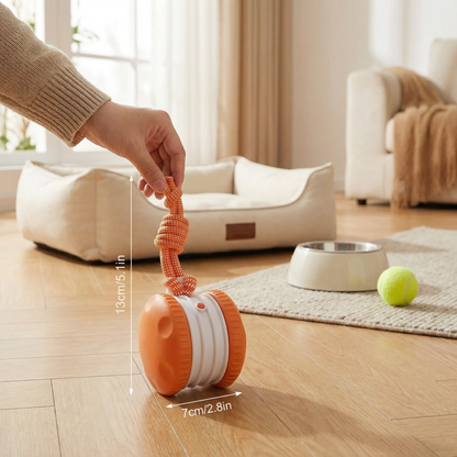 Interactive & Durable Dog Ball – Motion Toy with Tug Rope in Dog Colours