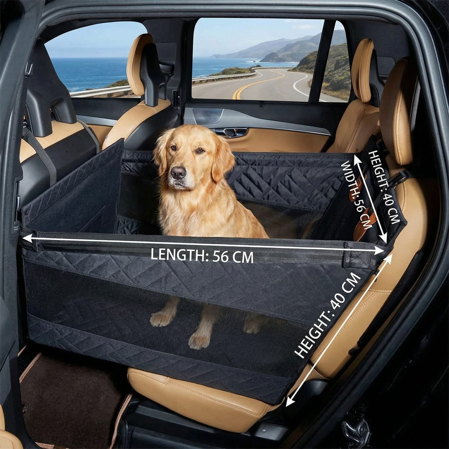 Hard Bottom Single Car Seat Extender for Dogs