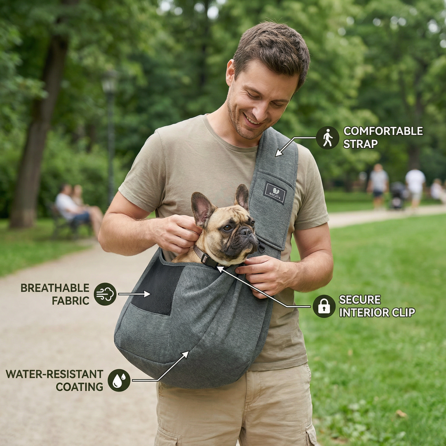 Portable Dog Shoulder Backpack – Breathable, Water-Resistant & Secure