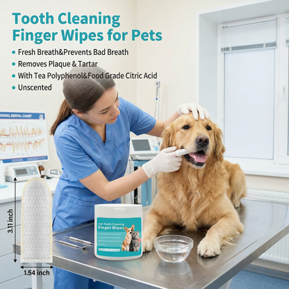 Tooth Cleaning Finger Wipes for Pets