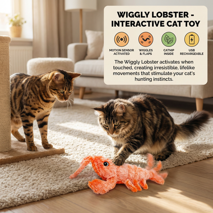 Wiggly Lobster - Interactive Cat Toy
