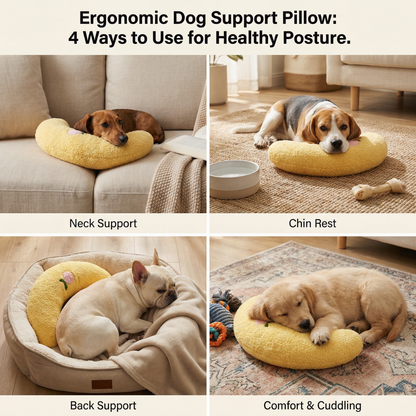 Ergonomic dog support pillow for healthy posture