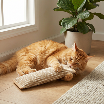Natural catnip toy Scratching pad made from hemp rope for claw and dental care