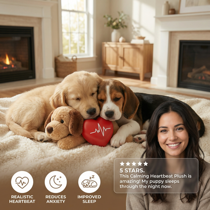 Calming Heartbeat Comfort Plush for Pets – Anxiety & Stress Relief