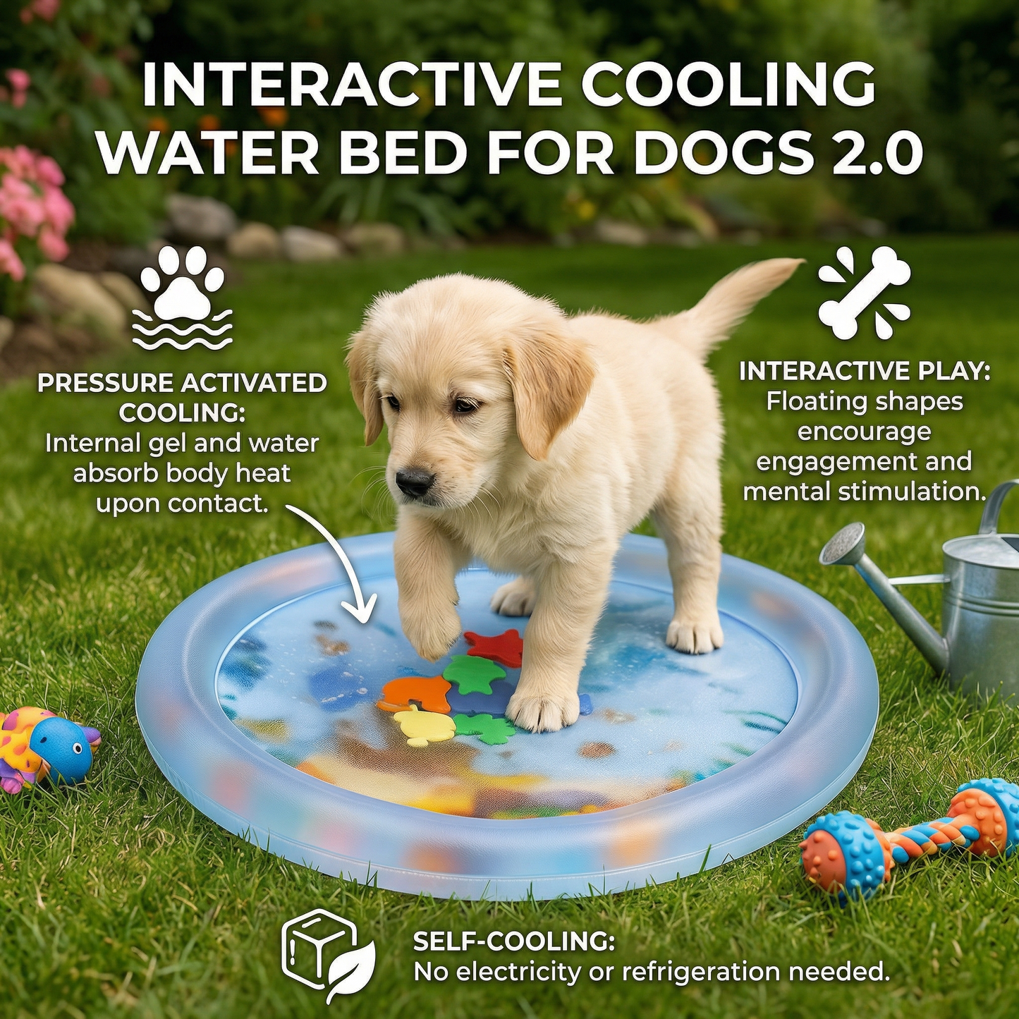 Interactive Cooling Water Bed for Dogs 2.0