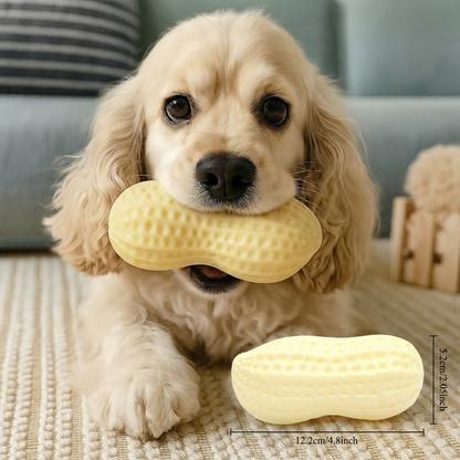 Durable squeaky peanut chew toy for dogs