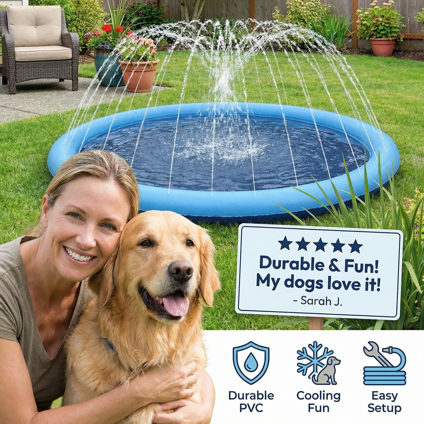 Durable Dog fountain - summer toy