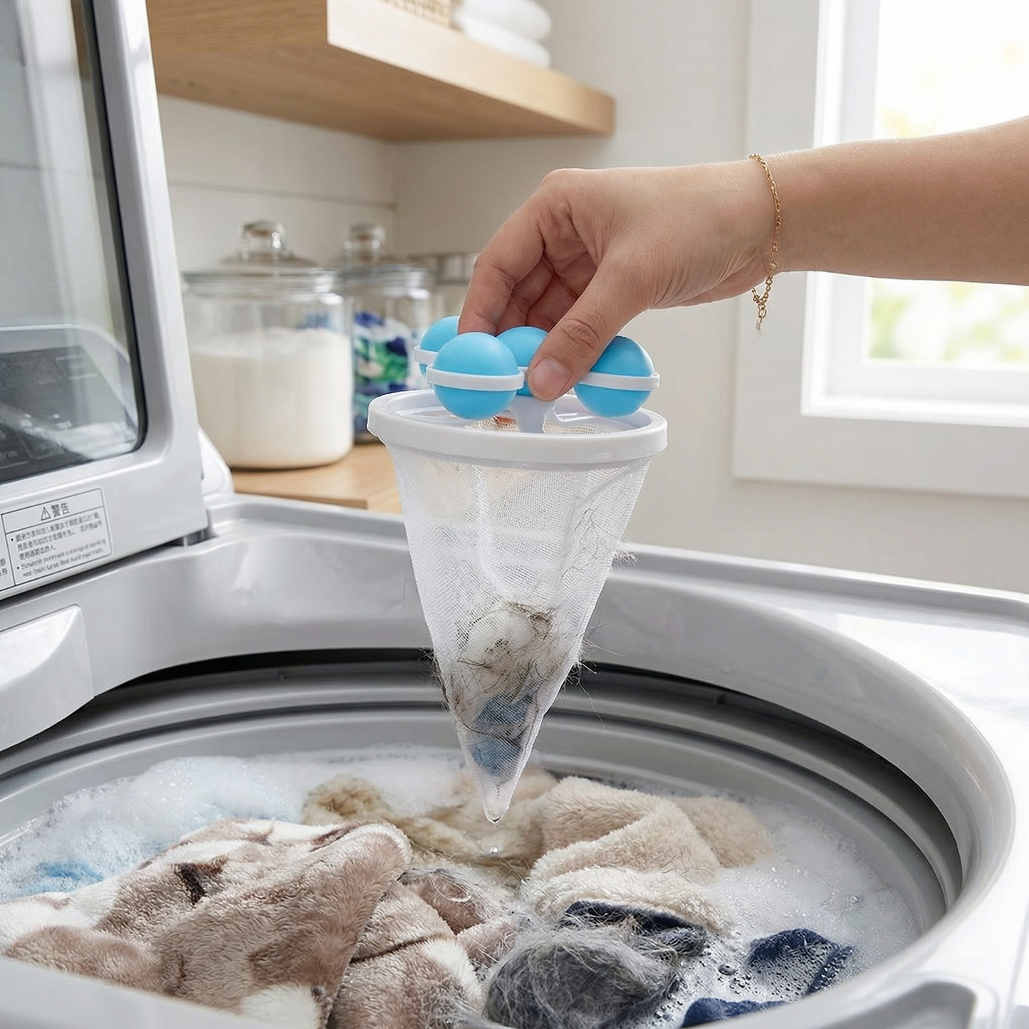 Pet Hair Laundry Filter for Washing Machines – Reusable Mesh Catcher