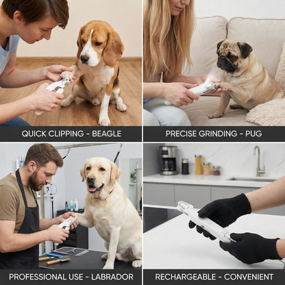 2-in-1 Professional Dog Nail Clipper & Grinder – Ultra-Quiet & Rechargeable